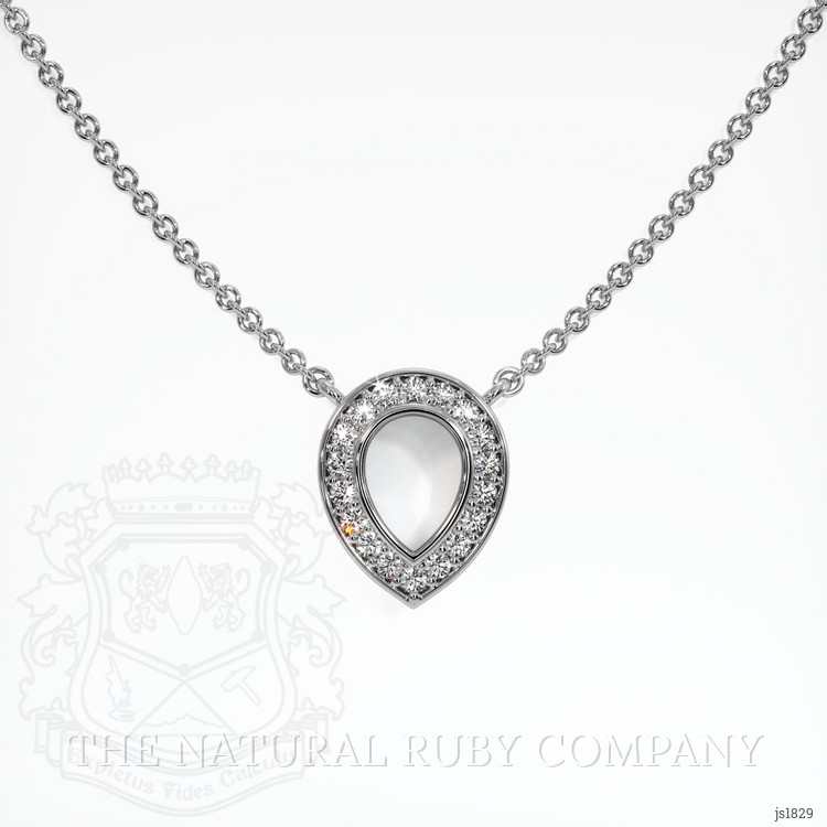 14K White Gold Pave Pendant Setting