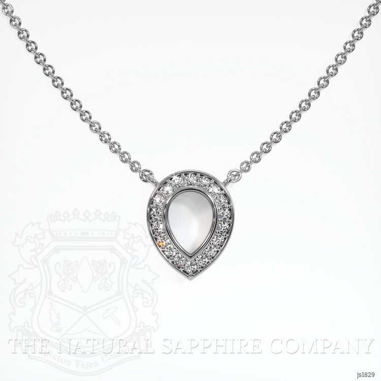 18K White Gold Pave Pendant Setting