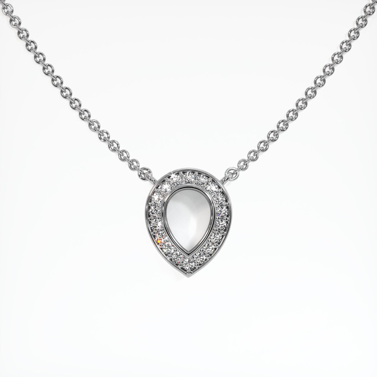 18K White Gold Pave Pendant Setting