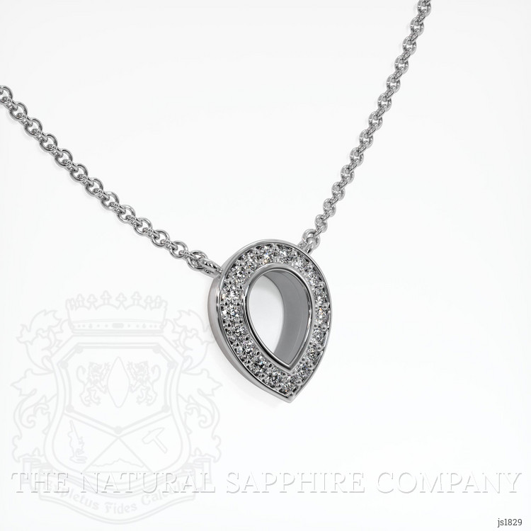 18K White Gold Pave Pendant Setting