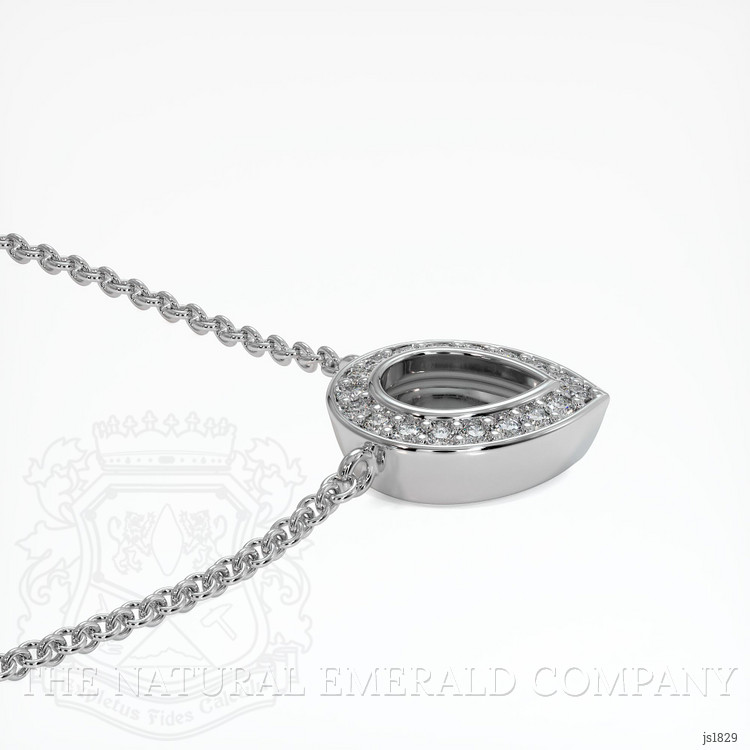 18K White Gold Pave Pendant Setting