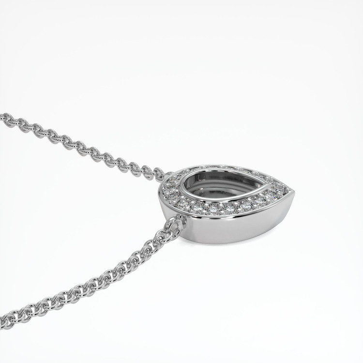 18K White Gold Pave Pendant Setting
