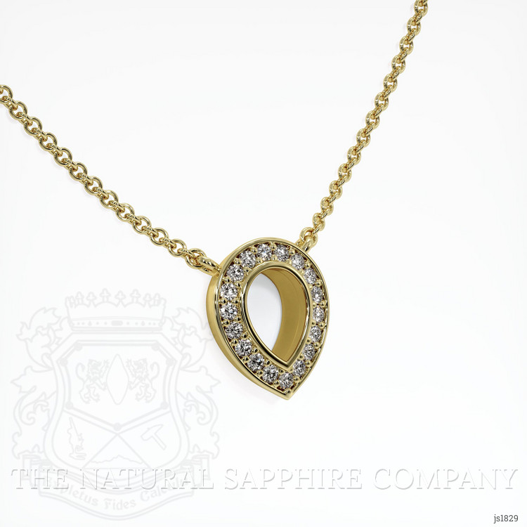 14K Yellow Gold Pave Pendant Setting