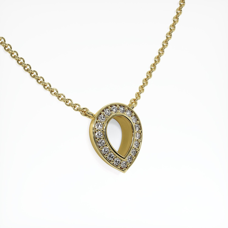 14K Yellow Gold Pave Pendant Setting