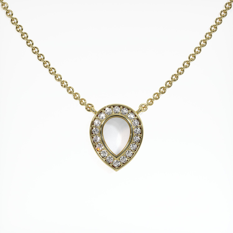 18K Yellow Gold Pave Pendant Setting
