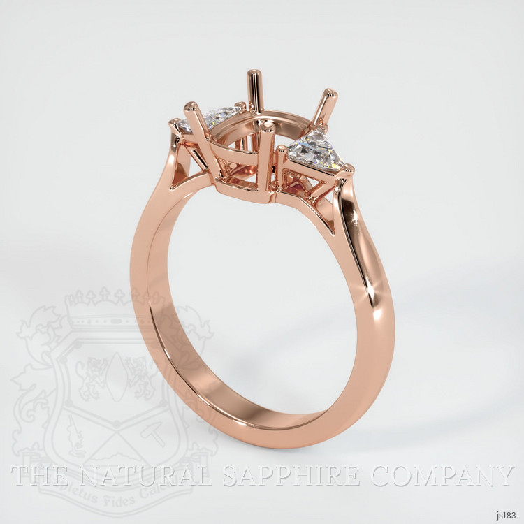 14K Rose Gold Three Stone Ring Setting