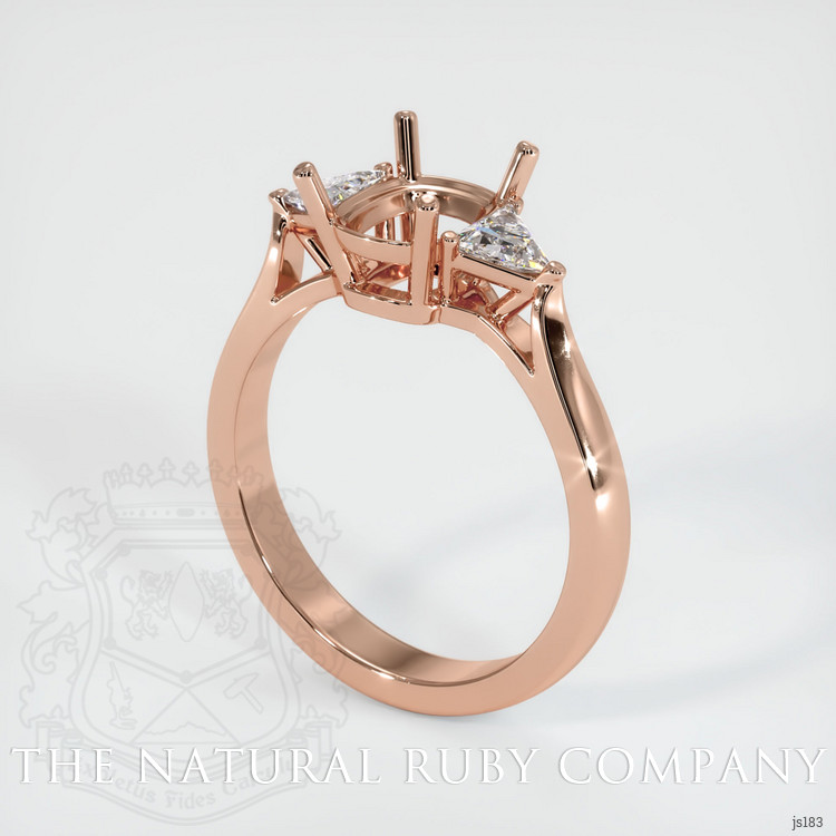 14K Rose Gold Three Stone Ring Setting
