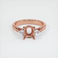 14K Rose Gold Three Stone Ring Setting Image