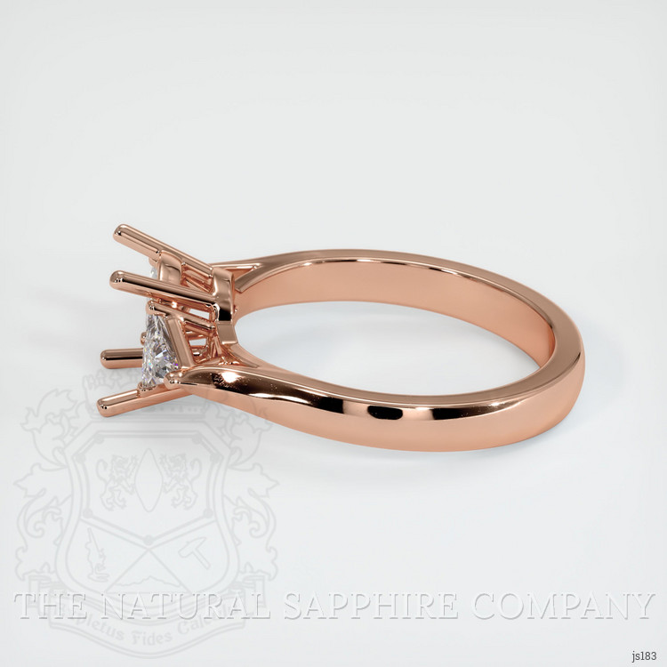 14K Rose Gold Three Stone Ring Setting