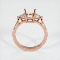 14K Rose Gold Three Stone Ring Setting Image