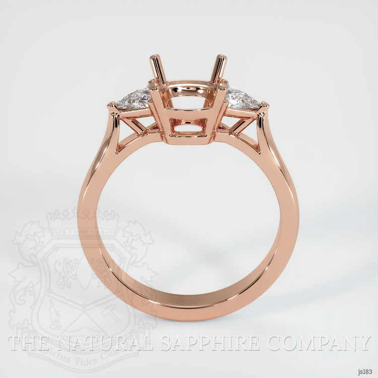 14K Rose Gold Three Stone Ring Setting