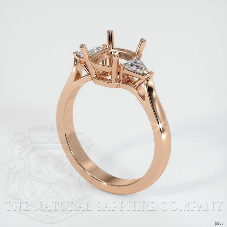 18K Rose Gold Three Stone Ring Setting