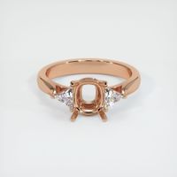 18K Rose Gold Three Stone Ring Setting Image