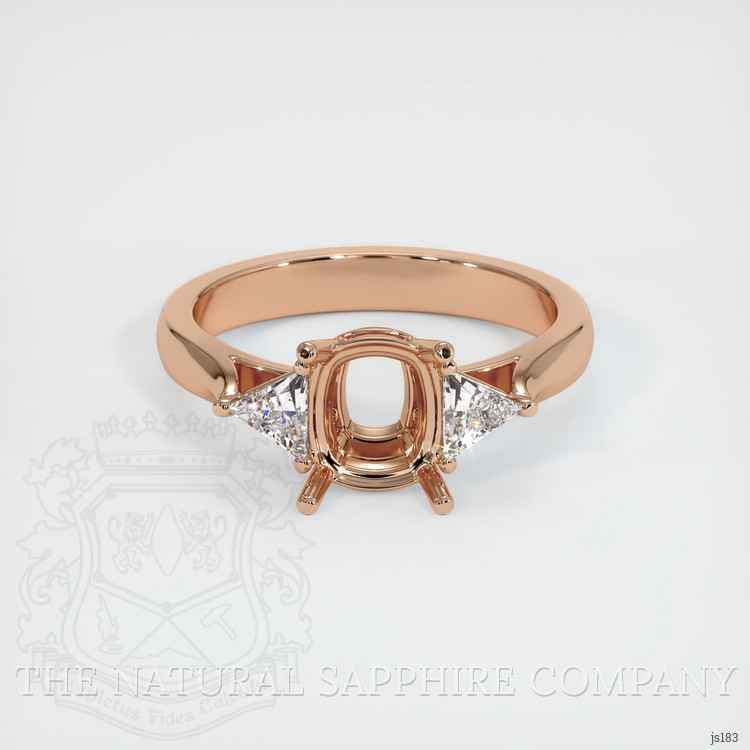 18K Rose Gold Three Stone Ring Setting