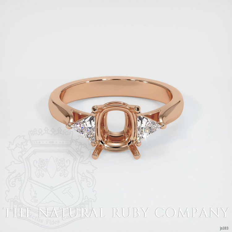 18K Rose Gold Three Stone Ring Setting