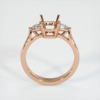 18K Rose Gold Three Stone Ring Setting Image