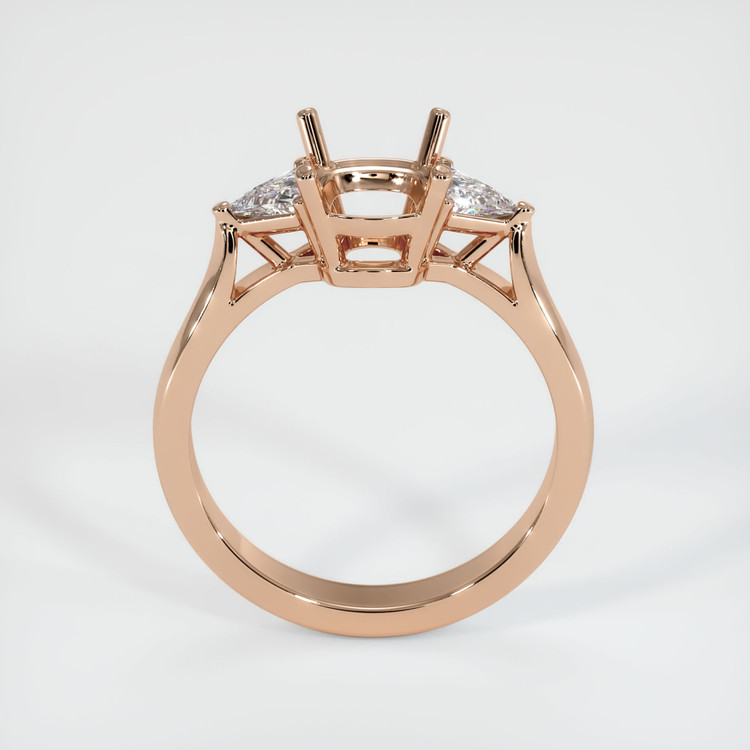 18K Rose Gold Three Stone Ring Setting