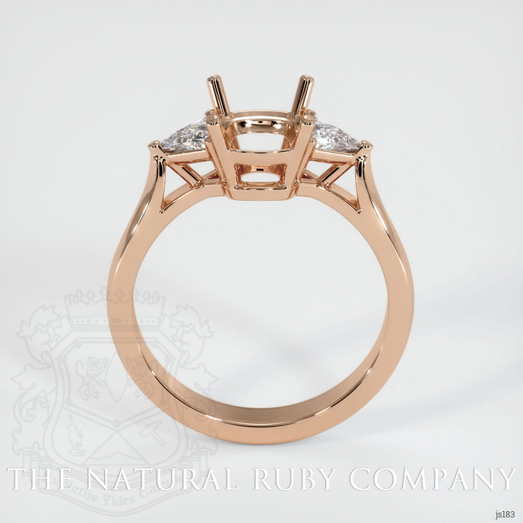 18K Rose Gold Three Stone Ring Setting