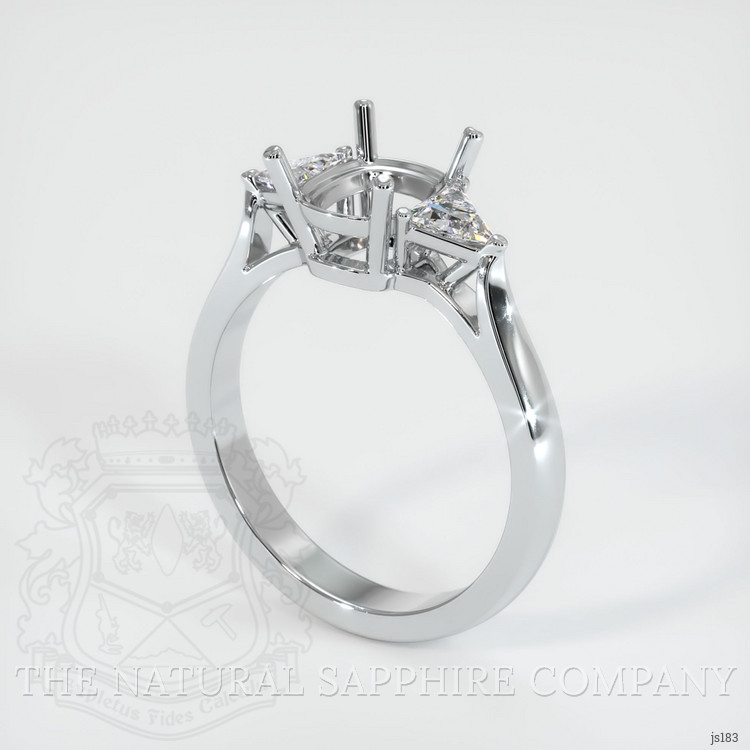10K White Gold Three Stone Ring Setting