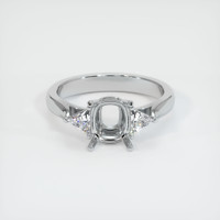 10K White Gold Three Stone Ring Setting Image