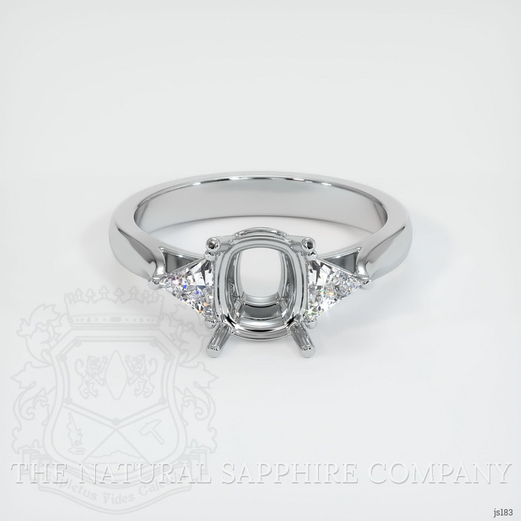 10K White Gold Three Stone Ring Setting