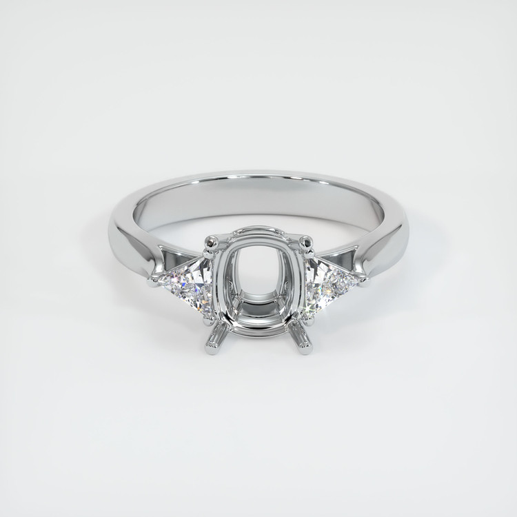 14K White Gold Three Stone Ring Setting