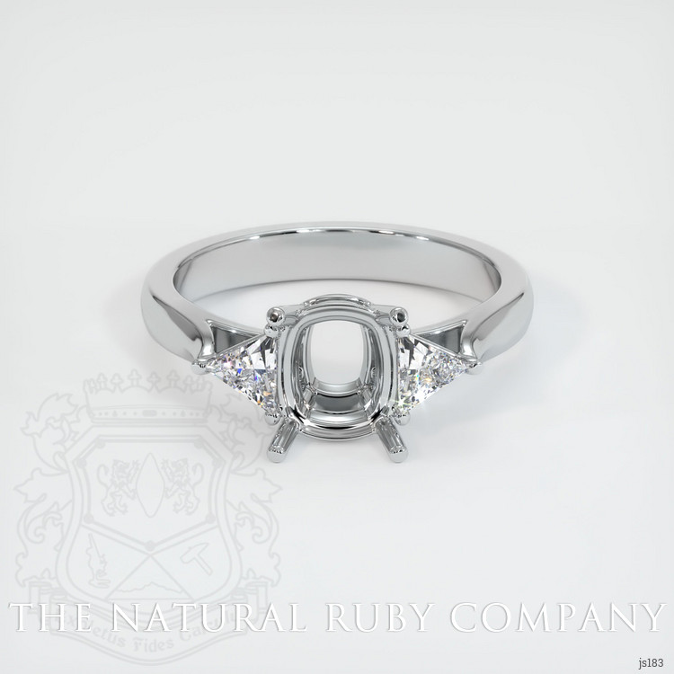 14K White Gold Three Stone Ring Setting