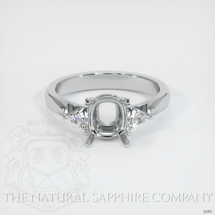 14K White Gold Three Stone Ring Setting