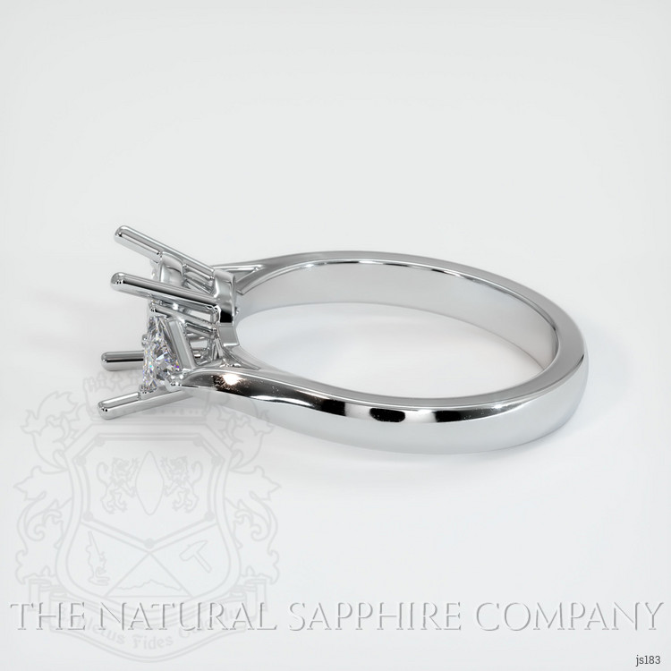 14K White Gold Three Stone Ring Setting
