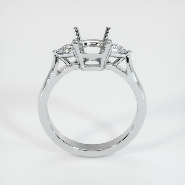 14K White Gold Three Stone Ring Setting