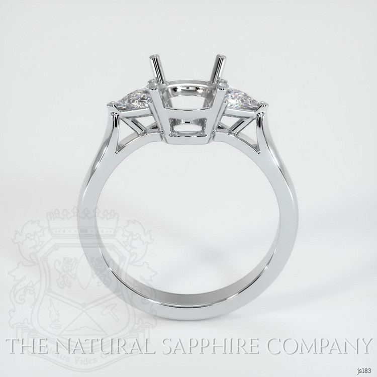 14K White Gold Three Stone Ring Setting