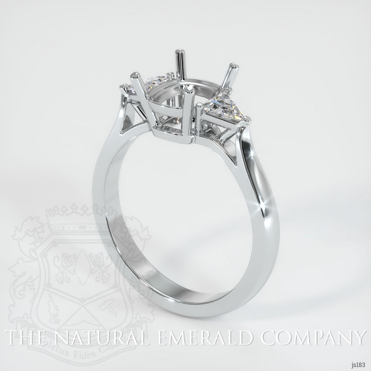 18K White Gold Three Stone Ring Setting