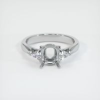 18K White Gold Three Stone Ring Setting Image