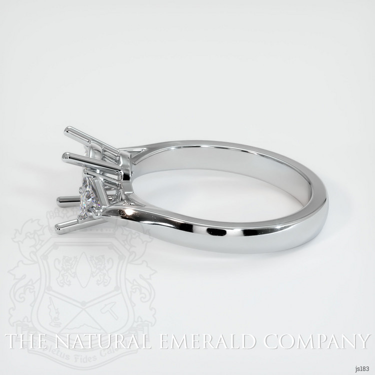 18K White Gold Three Stone Ring Setting