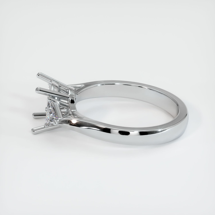 18K White Gold Three Stone Ring Setting