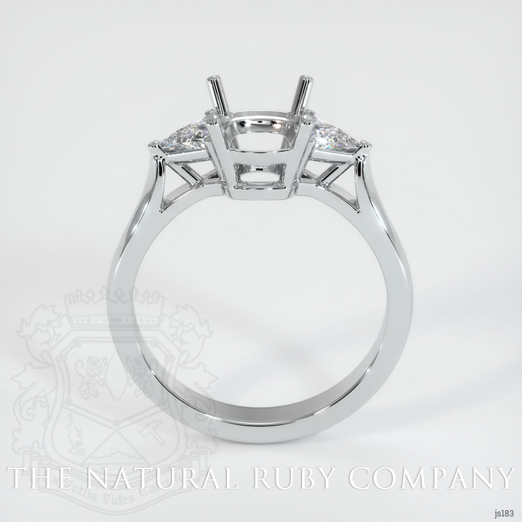 18K White Gold Three Stone Ring Setting