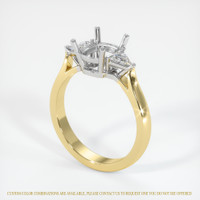14K White & Yellow Three Stone Ring Setting Video