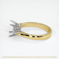 14K White & Yellow Three Stone Ring Setting Image