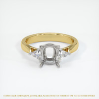 18K White & Yellow Three Stone Ring Setting Image
