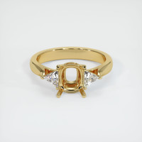 10K Yellow Gold Three Stone Ring Setting Image