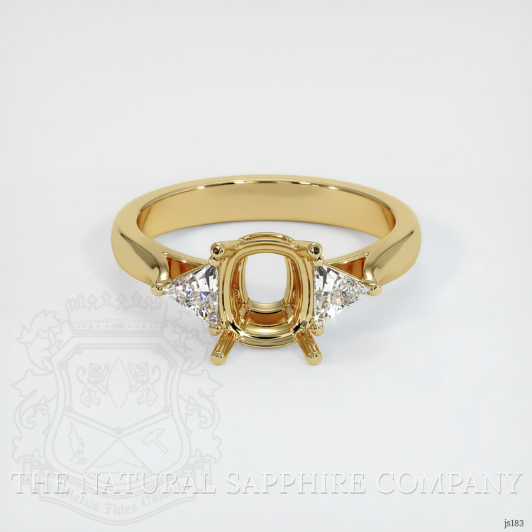 10K Yellow Gold Three Stone Ring Setting