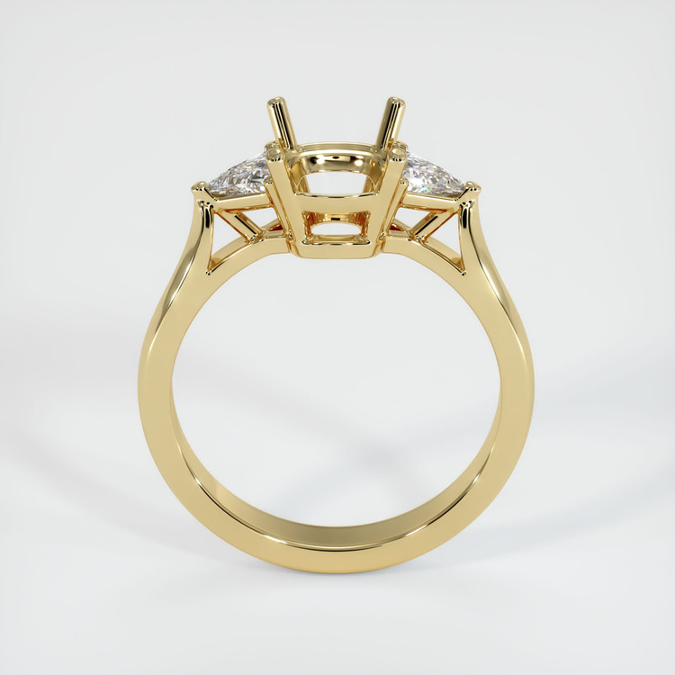 14K Yellow Gold Three Stone Ring Setting