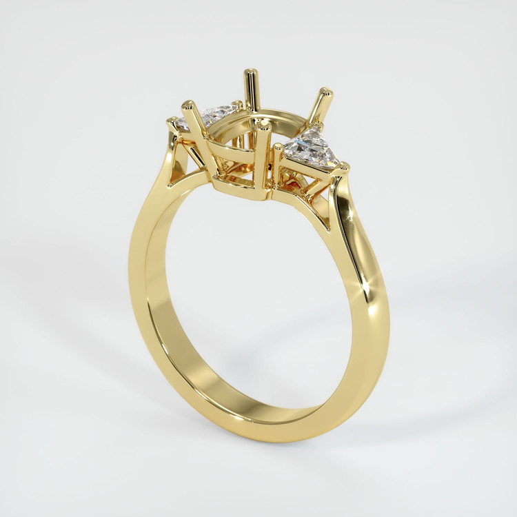 18K Yellow Gold Three Stone Ring Setting