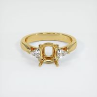 18K Yellow Gold Three Stone Ring Setting Image