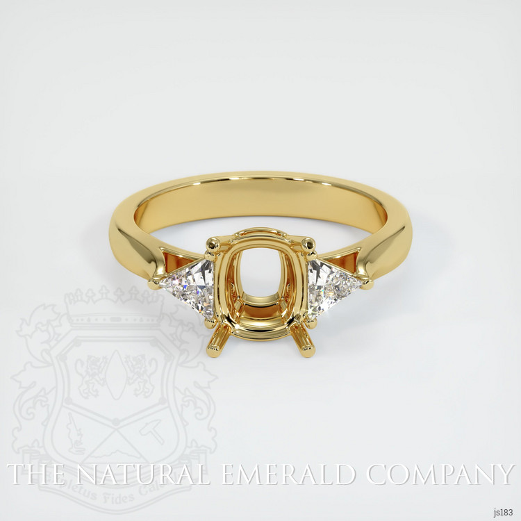 18K Yellow Gold Three Stone Ring Setting