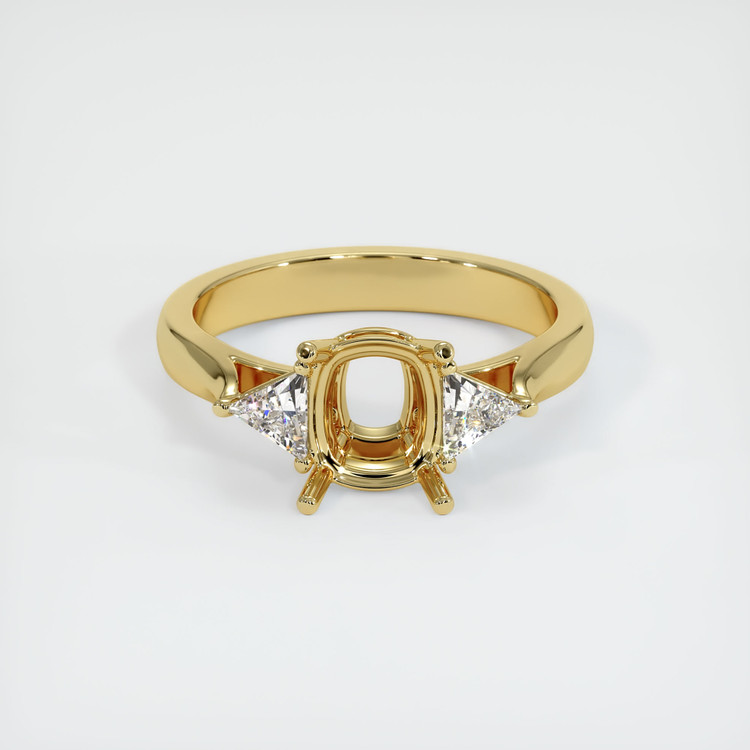 18K Yellow Gold Three Stone Ring Setting