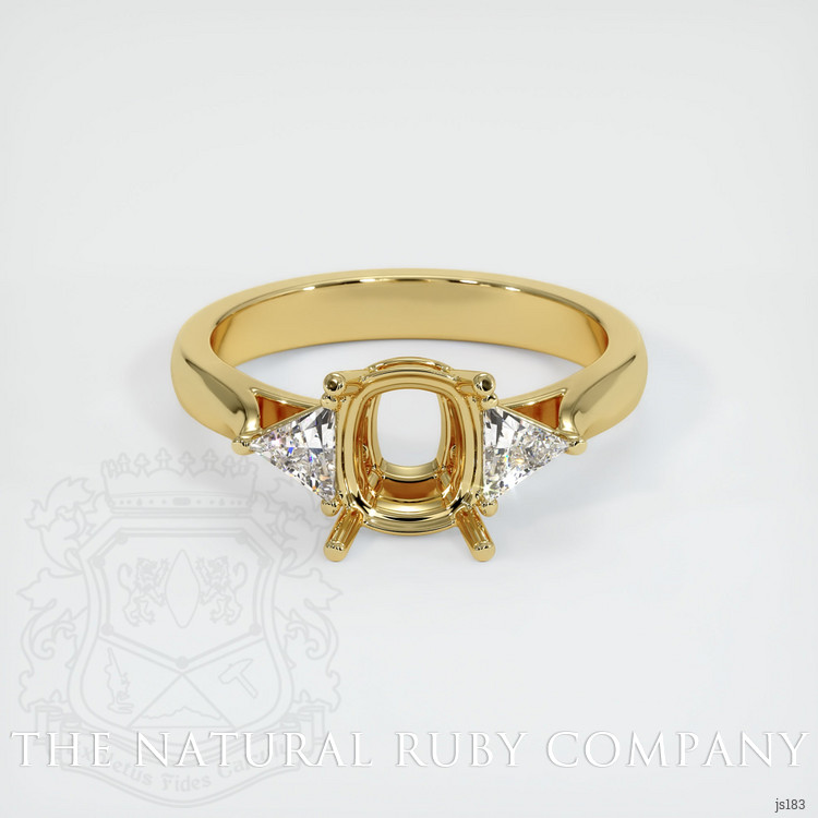 18K Yellow Gold Three Stone Ring Setting