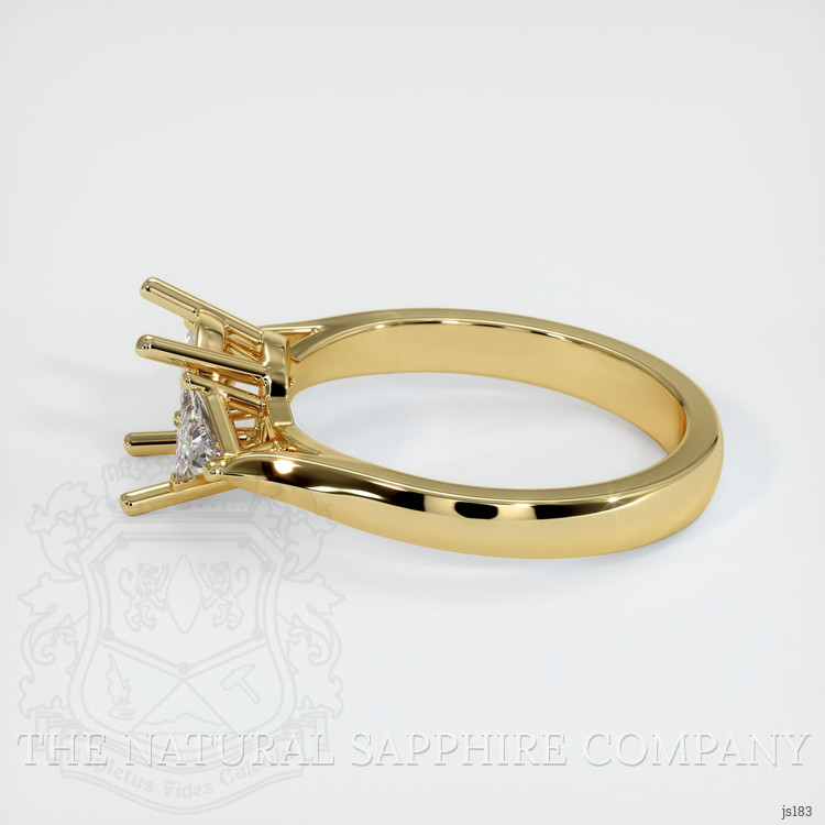18K Yellow Gold Three Stone Ring Setting