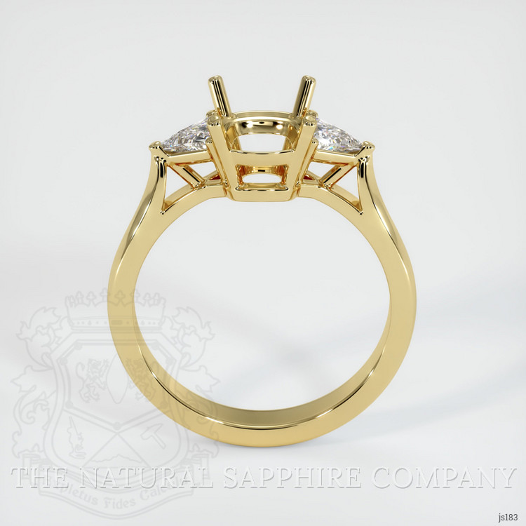 18K Yellow Gold Three Stone Ring Setting