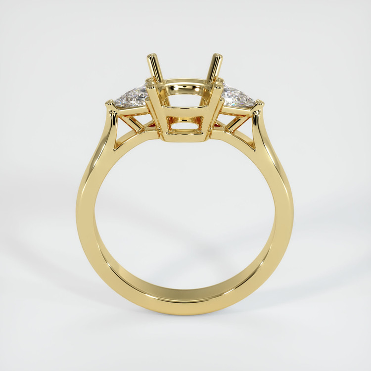 18K Yellow Gold Three Stone Ring Setting